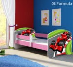 Dječji krevet ACMA s motivom, bočna roza 160x80 cm 06 Formula 1