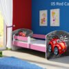 Dječji krevet ACMA s motivom, bočna roza 160x80 cm 05 Red Car