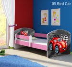 Dječji krevet ACMA s motivom, bočna roza 160x80 cm 05 Red Car
