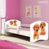 Dječji krevet ACMA s motivom, bočna bijela 140x70 cm 39 Psići