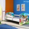 Dječji krevet ACMA s motivom, bočna bijela 160x80 cm 34 Farm