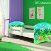 Dječji krevet ACMA s motivom, bočna bijela 140x70 cm 30 Dinosaurs