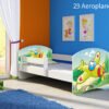 Dječji krevet ACMA s motivom, bočna bijela 140x70 cm 29 Aeroplane