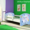 Dječji krevet ACMA s motivom, bočna bijela 140x70 cm 26 Blue Elephant