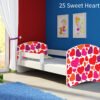 Dječji krevet ACMA s motivom, bočna bijela 140x70 cm 25 Sweet hearts