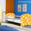 Dječji krevet ACMA s motivom, bočna bijela 140x70 cm 24 Orange Daisy