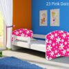 Dječji krevet ACMA s motivom, bočna bijela 140x70 cm 23 Pink Daisy
