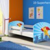 Dječji krevet ACMA s motivom, bočna bijela 140x70 cm 19 Superhero