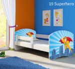 Dječji krevet ACMA s motivom, bočna bijela 140x70 cm 19 Superhero
