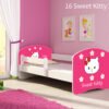 Dječji krevet ACMA s motivom, bočna bijela 140x70 cm 16 Sweet Kitty 2