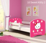 Dječji krevet ACMA s motivom, bočna bijela 140x70 cm 16 Sweet Kitty 2