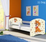 Dječji krevet ACMA s motivom, bočna bijela 140x70 cm 11 Dog