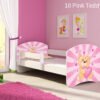 Dječji krevet ACMA s motivom, bočna bijela 140x70 cm 10 Pink Teddy Bear