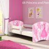 Dječji krevet ACMA s motivom, bočna bijela 140x70 cm 08 Princess with Pony