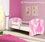 Dječji krevet ACMA s motivom, bočna bijela 140x70 cm 08 Princess with Pony