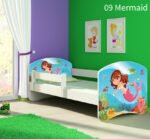 Dječji krevet ACMA s motivom, bočna bijela 140x70 cm 09 Mermaid
