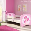Dječji krevet ACMA s motivom, bočna bijela 140x70 cm 07 Pink Fairy