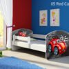 Dječji krevet ACMA s motivom, bočna bijela 140x70 cm 05 Red Car