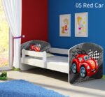 Dječji krevet ACMA s motivom, bočna bijela 140x70 cm 05 Red Car
