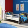 Dječji krevet ACMA s motivom, bočna bijela 140x70 cm 04 Blue Car