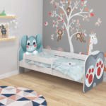 Dječji krevet ACMA Animals, bočna bijela 140x70 cm 01 Zeko