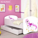 Dječji krevet ACMA s motivom + ladica 140x70 cm 43 Konjić