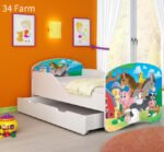 Dječji krevet ACMA s motivom + ladica 180x80 cm 34 Farm