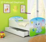 Dječji krevet ACMA s motivom + ladica 180x80 cm 27 Colored Elephant