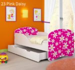 Dječji krevet ACMA s motivom + ladica 180x80 cm 23 Pink Daisy
