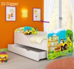 Dječji krevet ACMA s motivom + ladica 140x70 cm 20 Digger