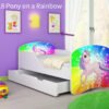 Dječji krevet ACMA s motivom + ladica 180x80 cm 18 Pony on a rainbow