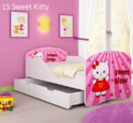 Dječji krevet ACMA s motivom + ladica 180x80 cm 15 Sweet Kitty