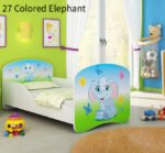 Dječji krevet ACMA s motivom 140x70 cm 27 Colored Elephant