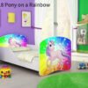 Dječji krevet ACMA s motivom 140x70 cm 18 Pony on a rainbow