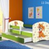 Dječji krevet ACMA s motivom, bočna zelena + ladica 140x70 cm 11 Dog