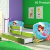 Dječji krevet ACMA s motivom, bočna zelena + ladica 140x70 cm 09 Mermaid