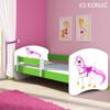 Dječji krevet ACMA s motivom, bočna zelena 140x70 cm 43 Konjić