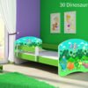 Dječji krevet ACMA s motivom, bočna zelena 140x70 cm 30 Dinosaurs
