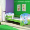 Dječji krevet ACMA s motivom, bočna zelena 140x70 cm 27 Colored Elephant