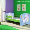 Dječji krevet ACMA s motivom, bočna zelena 140x70 cm 26 Blue Elephant