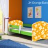 Dječji krevet ACMA s motivom, bočna zelena 140x70 cm 24 Orange Daisy