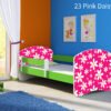 Dječji krevet ACMA s motivom, bočna zelena 140x70 cm 23 Pink Daisy
