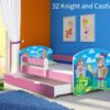 Dječji krevet ACMA s motivom, bočna roza + ladica 140x70 cm 32 Knight