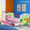 Dječji krevet ACMA s motivom, bočna roza + ladica 140x70 cm 29 Aeroplane