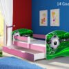 Dječji krevet ACMA s motivom, bočna roza + ladica 140x70 cm 14 Goal