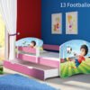 Dječji krevet ACMA s motivom, bočna roza + ladica 140x70 cm 13 Footballer