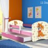 Dječji krevet ACMA s motivom, bočna roza + ladica 140x70 cm 11 Dog