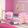 Dječji krevet ACMA s motivom, bočna roza + ladica 140x70 cm 10 Pink Teddy Bear