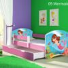 Dječji krevet ACMA s motivom, bočna roza + ladica 140x70 cm 09 Mermaid