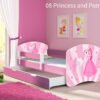 Dječji krevet ACMA s motivom, bočna roza + ladica 140x70 cm 08 Princess with Pony